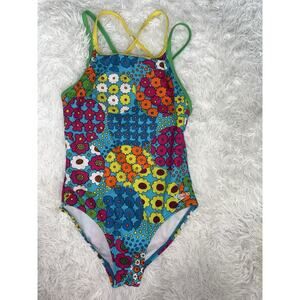 Speedo Girls Sz. 8 Retro Floral One Pc. Swimsuit. Cute, Exc. Cond.
